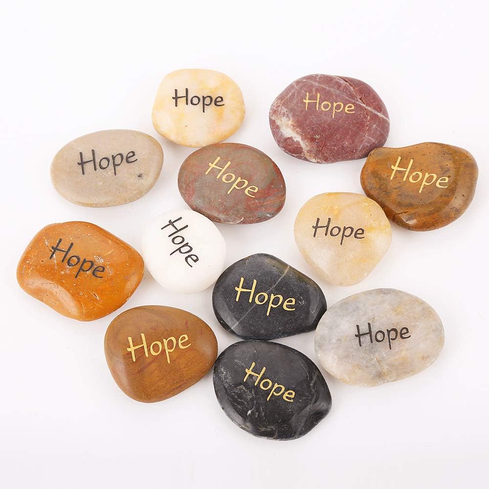 ROCKIMPACT 12PCS HOPE Engraved Inspirational Rocks, Sentimental Gifts, Self Motivational Treat - Image 3