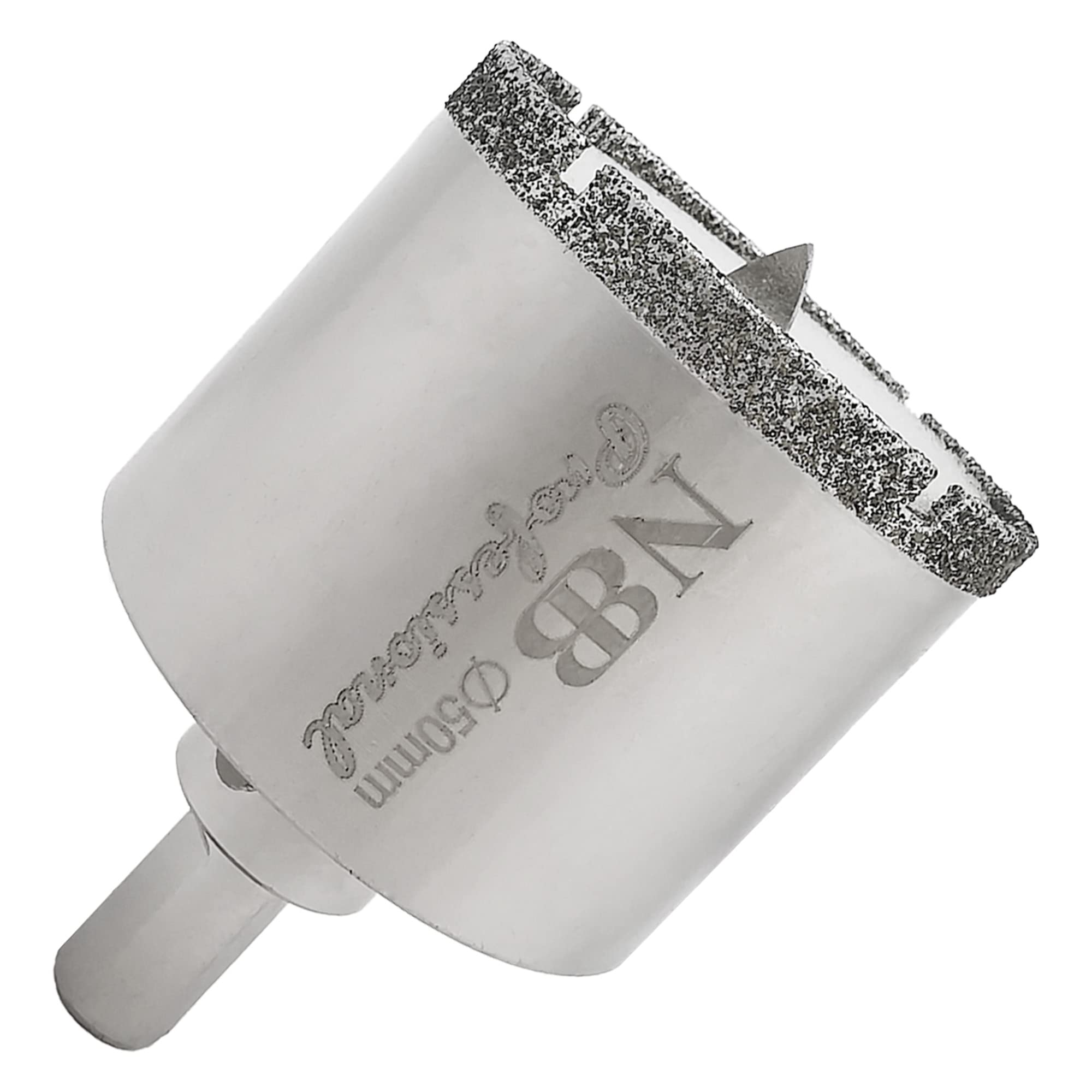 NBB Diamond Drill Bits with Triangle Shank, Diamond Crown, Wet Drill in Marble, Luxury Stone, Ceramic, Granite, Tile, Glass, Galvanized, in Cable Drills or Cordless (50mm)