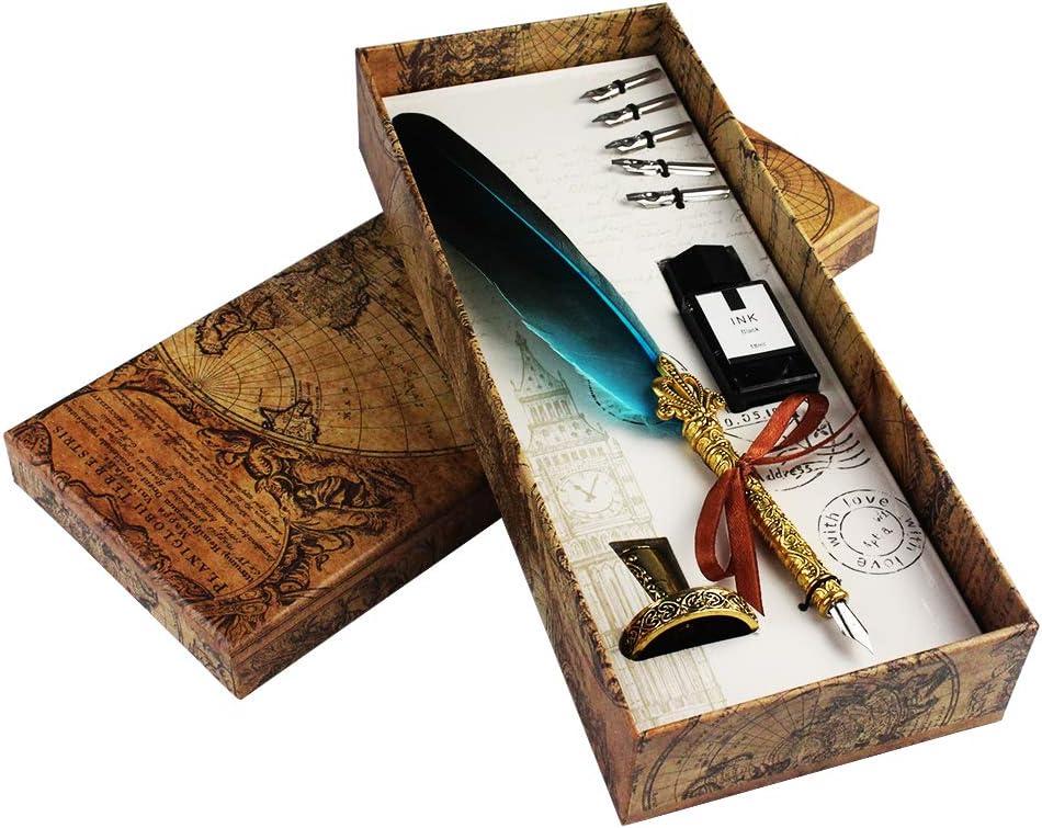 jerbro Quill Pen, Handcrafted Quill Pen and Ink Set