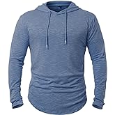MANSDOUR Men's Athletic Hooded Shirts Long Sleeve Workout Sport Hoodie Casual Running T Shirt Quick Dry Pullover Top