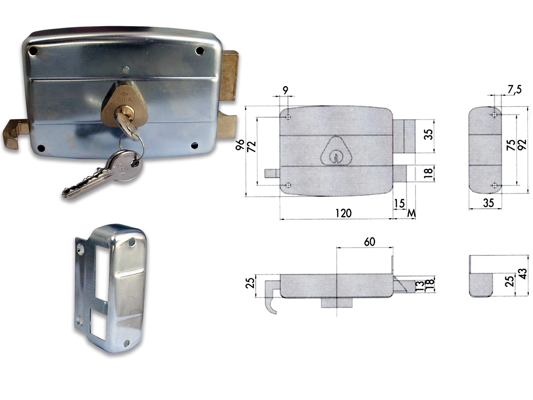 Cisa 5694 50421-70-2 Lock Apply Cylinder Fixed Left