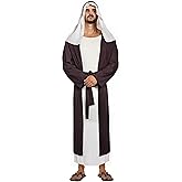 Gukefun Adult Men's Jesus Joseph Biblical Costume Halloween Shepherd Easter Play Robe Set for Religious Events