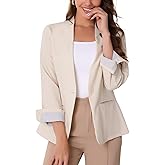 Allegra K Blazer for Women Casual Long Sleeve Lightweight Spring Summer 2025 Work Business Linen Blazers Jackets