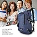 Porseme Water Resistant Polyester Laptop Backpack on USB Charging Port (Blue)