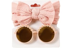 Sunglasses and Bowknot Hairband Set Baby Product Photography Props Elastic Headband Headwear with Sun Glasses Sunglasses