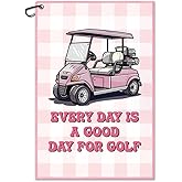 WUUCKOO Every Day is A Good Day for Golf Pink Golf Towel, Funny Golf Bag Towels for Women with Clip, Golf Accessories for Women, Ladies Golf, Golf Gifts for Women Golf Lover, Woman Golf Towel