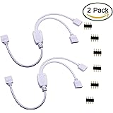 TronicsPros 2 Packs 4 Pin Splitter Cable LED Strip Connector 2 Way Splitter Y Splitter for One to Two 5050 3528 RGB LED Light Strip with 6 Male 4 Pin Plugs -30cm/12inch(1 to 2 Splitter Cable/ 2 Pack)