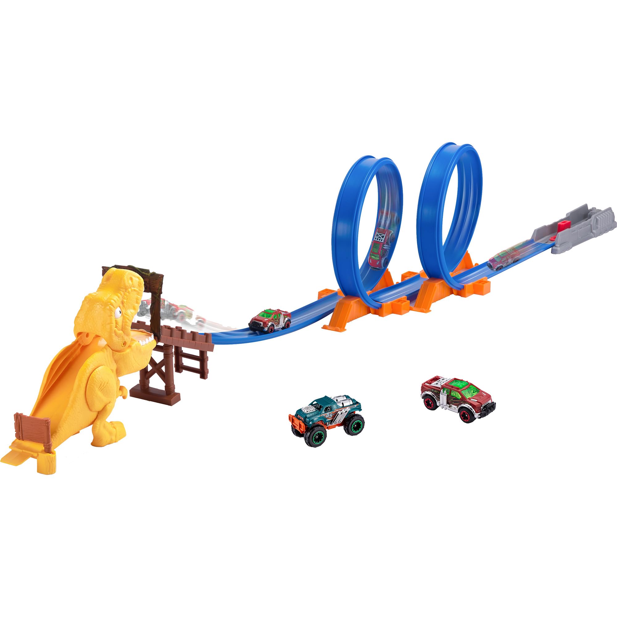 Zuru - Metal Machines - T-Rex - Double Track Looping T-Rex Attack with Mini Racing Car - 6702