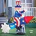 ghi Collections Etc Inflatable Patriotic Uncle Sam on Rocket Firework - Fourth of July Outdoor Décor for Yard or Porch