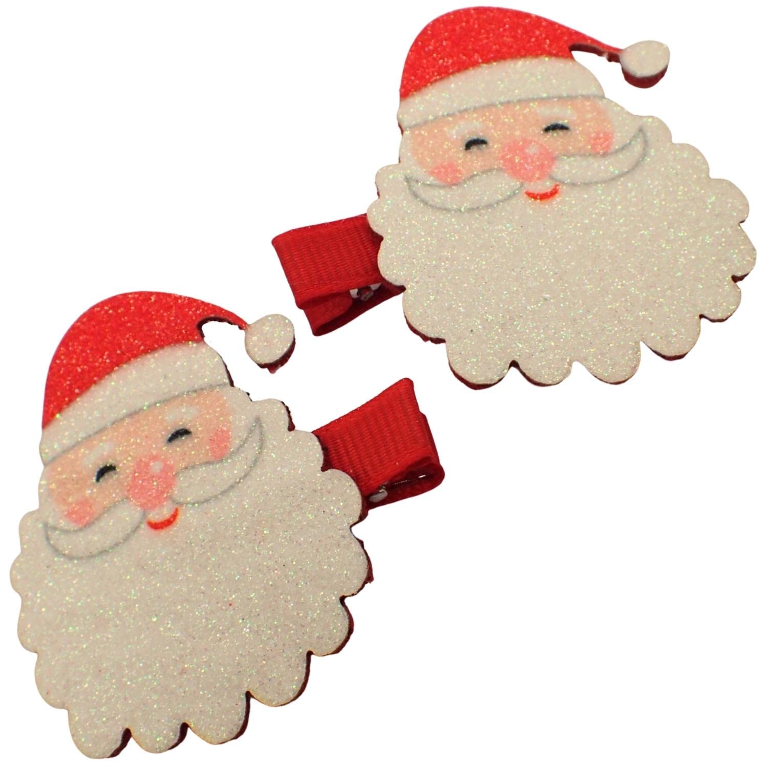 Topkids Accessories Christmas Hair Clips for Girls Hair Clips Women Cute Festive Themed Crocodile Clips Hair Pairs and Single Small Hair Clips Christmas Polar Bear and Penguin Curl Clips (Santa Claus)