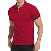 YTD Men’s Classic Polo Shirt Short Sleeve Shirts Lightweight Slim Fit Casual Tops