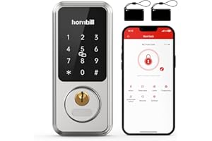 Smart Deadbolt Keyless Keypad Lock: Hornbill Smart Locks for Front Door, Digital Electronic Door Lock, Bluetooth Code Door Locks for Front Door