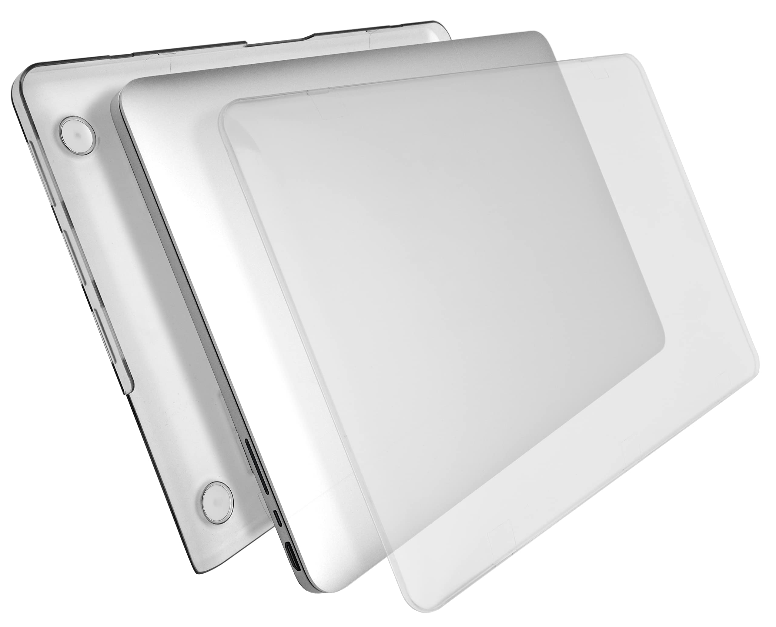 MyGadget Matte Case compatible with Apple MacBook Pro 14 inch - Slim Cover Snap-On Protection - Hardshell in Transparent