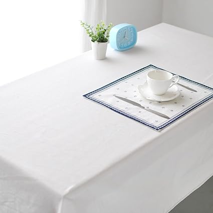 Amazon Fanshou Fashion Store おしゃれ 長方形 綿麻 無地 白 テーブルクロス 田園風 ホワイト 食卓カバー 140 0cm テーブルクロス オンライン通販