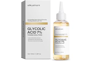 SilkyShark Glycolic Acid 7% Toner (100ml), Gentle Exfoliating Toner, Glycolic Acid 7% Toning Solution for Diminished Dullness, Wrinkle Exfoliating Serum for Face, Hydrates and Reduces Skin Blemishes