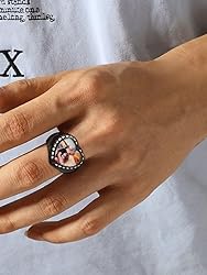 FindChic Customized Photo Signet Rings Heart Chunky