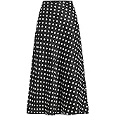 GORGLITTER Women's Polka Dots Long Flowy Skirts Dressy High Waisted Business Causal Skirt