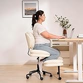 Silla de oficina extra ancha y alta con patas cruzadas, asiento de nube profundamente acolchado, respaldo ergonómico, altura 