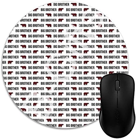 POGJY Mouse Pad Gaming 7 Inches, Premium-Textured Surface, Non-slip Rubber Base, Laser & Optical Mouse Compatible 1J352, Mouse mat Bear Plaid Bear Brother Boys