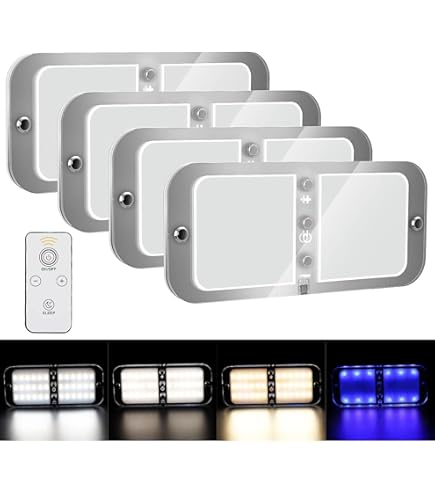 RV Designer L815 Pancake Light - 12V Double Dome Light With Switch For RV, Camper, Van