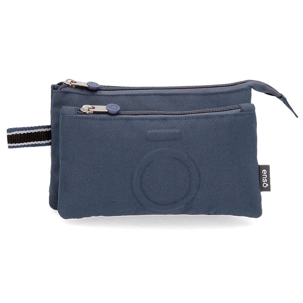 Enso Basic Triple Pencil Case Blue 22x12x5 cms Polyester
