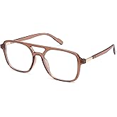 SOJOS Trendy Aviator Blue Light Blocking Glasses for Women Men Retro Rectangle Computer Frame Eyewear SJ5435