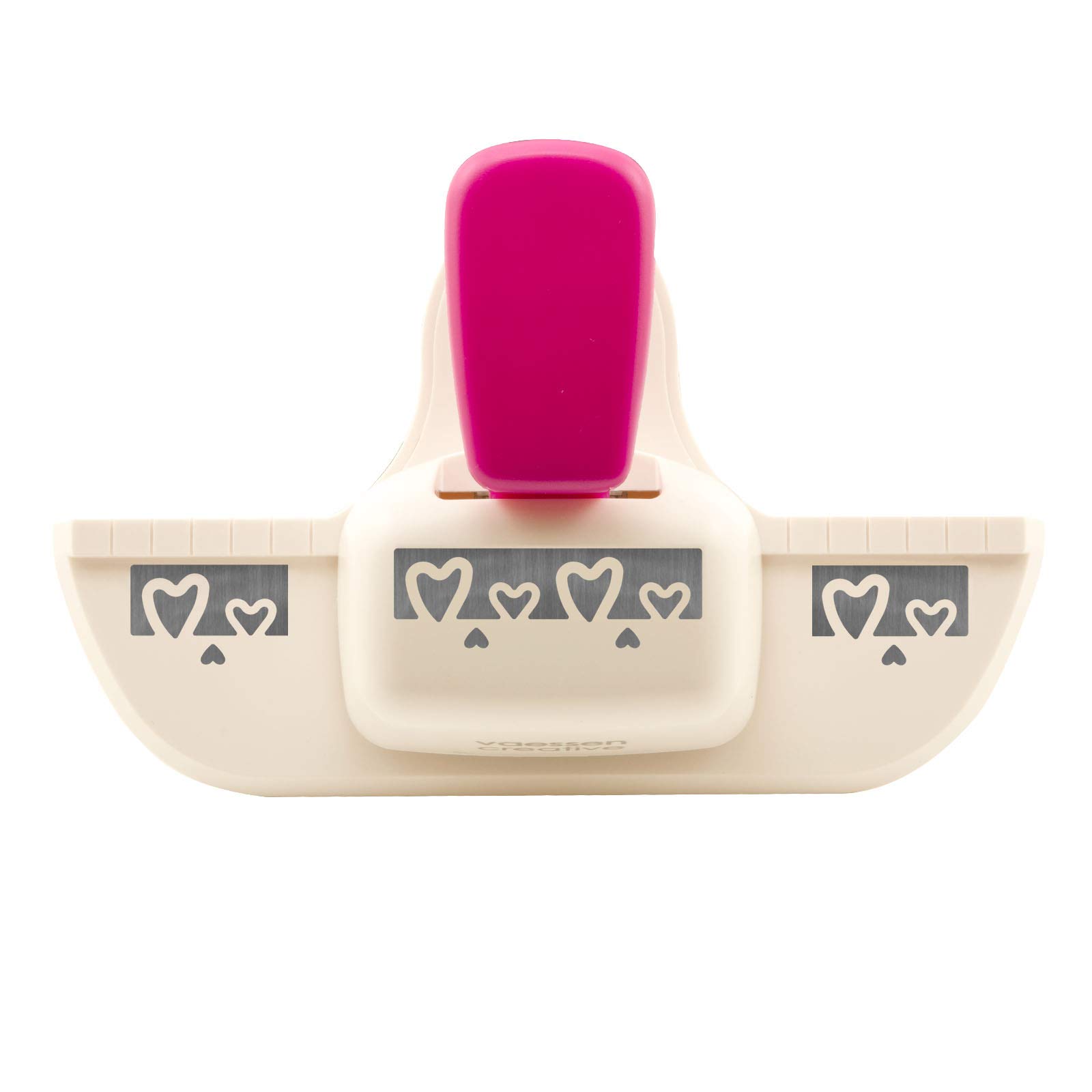 Vaessen Creative Border Punch - Playful Hearts - 1,4 x 4,5 cm - Circle Punch for Card Making and Crafting