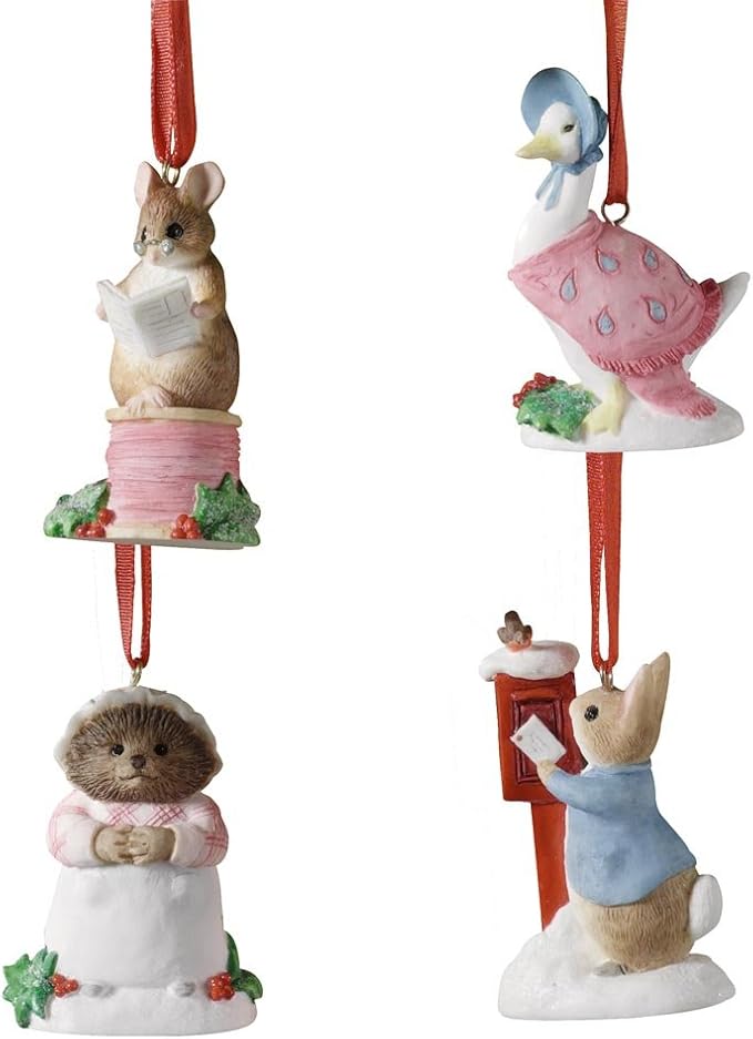 Beatrix Potter Christmas Hanging Ornaments, Set of 4, Assorted Amazon