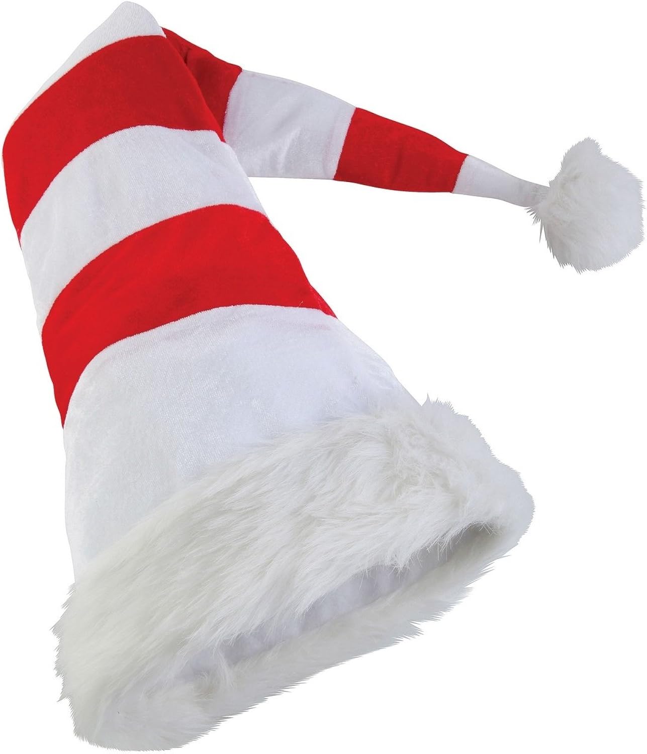 Lange Weihnachtsmütze Nikolausmütze Rot-weiß Gestreift – Für Männer, Frauen & Kinder – Kuschelig Warm Bis Ca. 60 Cm Kopfumfang