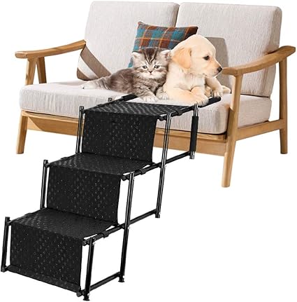 Amazon Com Upgraded Pet Dog Step Stairs Accordion Metal Frame
