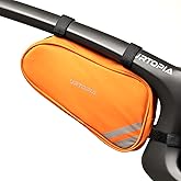 URTOPIA Bike Frame Bag, Waterproof Bicycle Storage Bag 1.5L, Large Volume, Easy to Install, Reflective Bike Triangle Bag, Down Tube Bike Bag for Road Bike, Mountain Bike, Bike Accessories (orange)