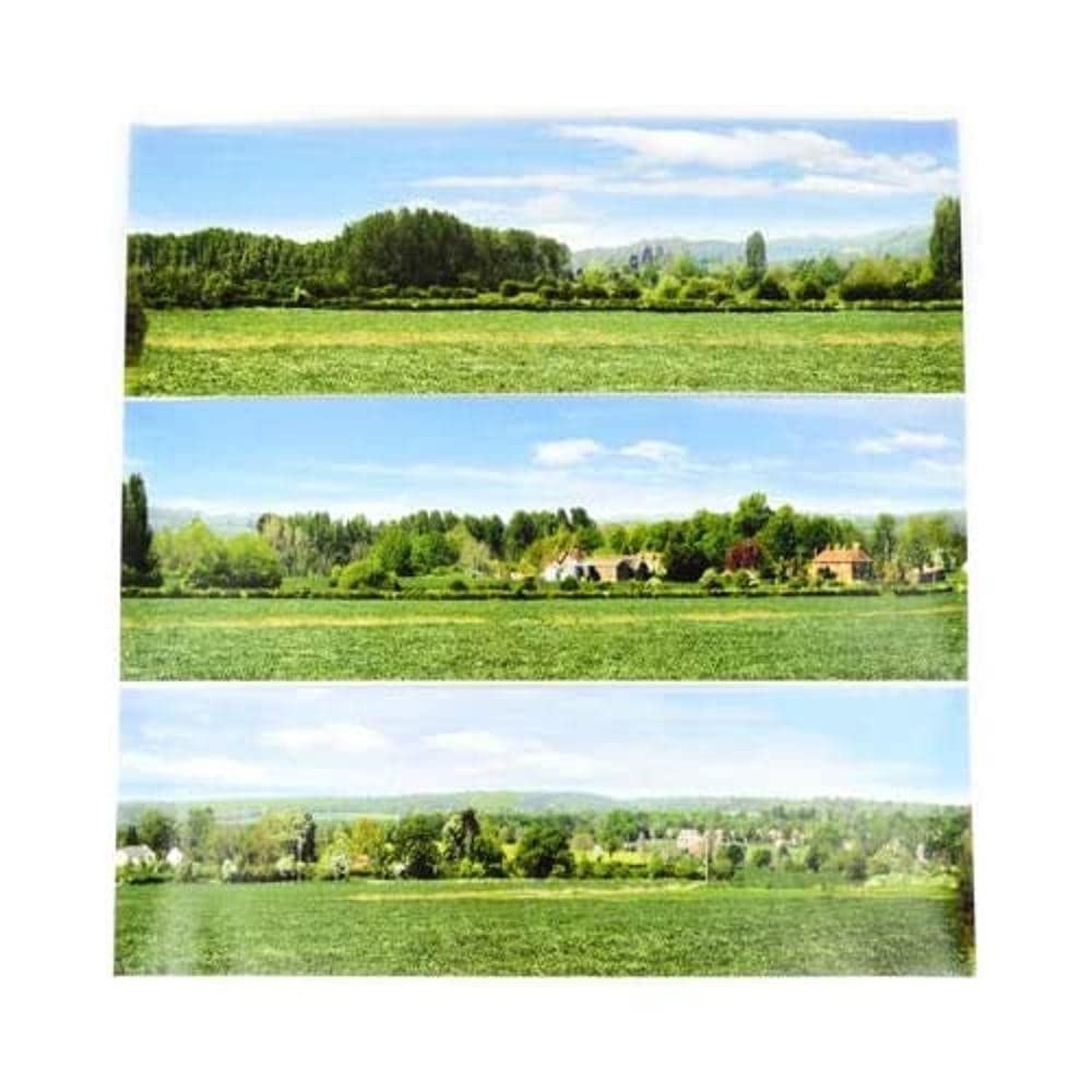 Gaugemaster GM703 Open Field Large Photo Backscene (2744x304mm), Green