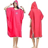 Hiturbo Microfiber Surf Poncho, Wetsuit Changing Bath Robe, Quick Dry Pool Swim Beach Towel with Hood