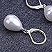 Lureme® X-mas 12mm Teardrop White Faux Pearl Silver Tone Leverback Drop Earrings for Women 02002644-2