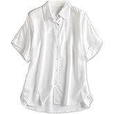 Women’s Soft Casual Short Sleeve Snap Front Blouse Shirt