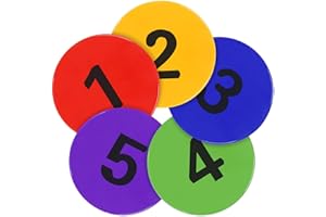 SIFENYU 9 inch Numbered Spot Markers Flat Cones Non-slip Poly Spots Floor Dots Agility Markers for Kids Soccer Basketball Sports Speed Agility Training, Preschool Classroom Activities, Social Distancing