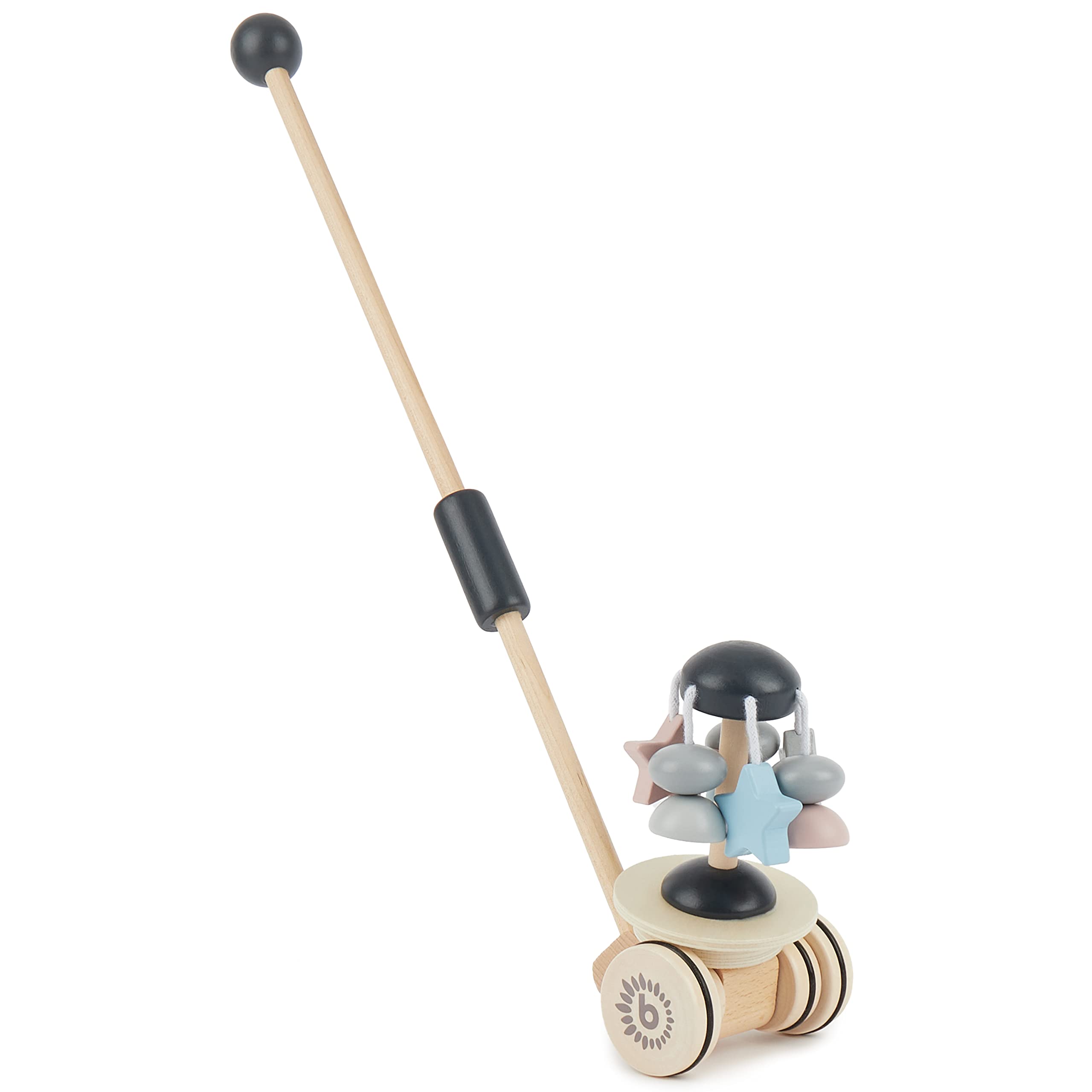 Bieco Push Along & Pull Along Baby Walking Toys - Wooden Duck & Gritter