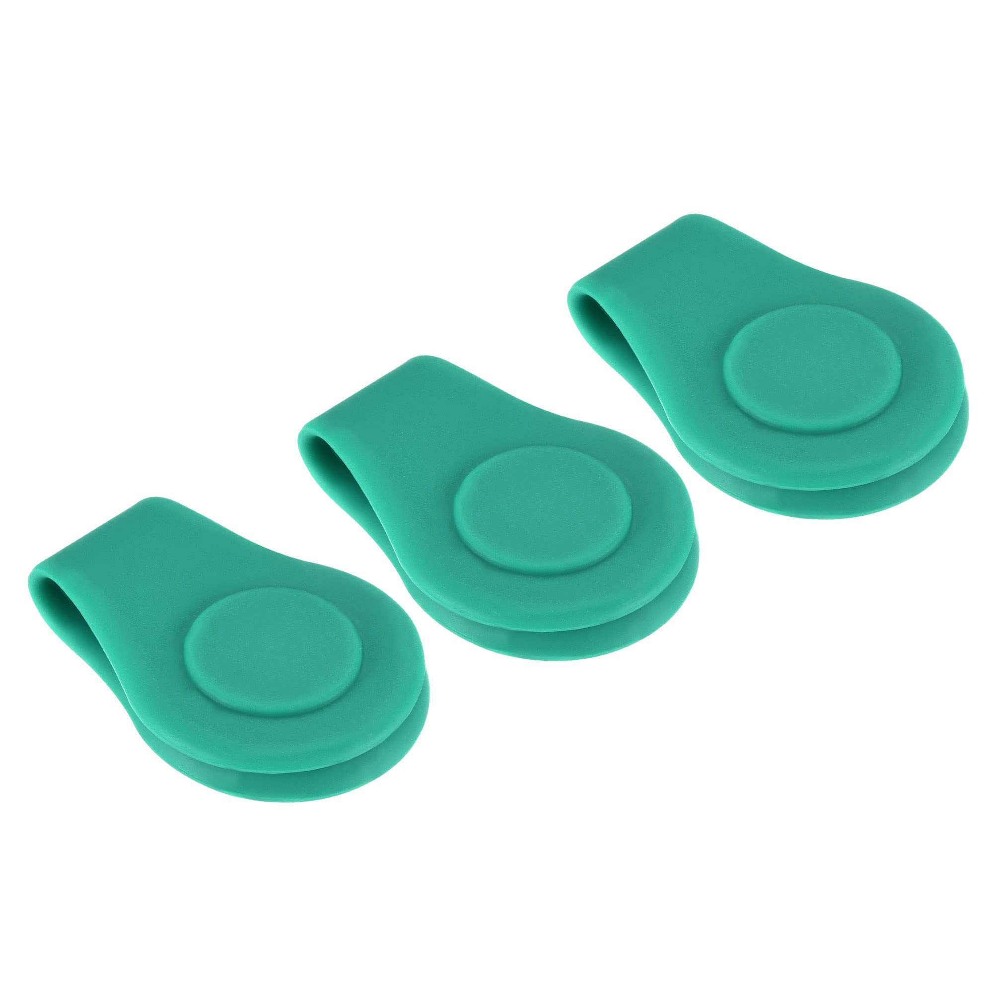 PATIKIL Golf Hat Clip, 3 Pack Silicone Cap Clamp with Magnetic Removable Ball Marker Holder for Golfer Women Men, Green