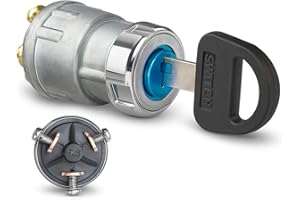 MGI SpeedWare 3-Wire Universal Ignition Key Switch for Cars, Buggies, Mowers and Go Karts, Off/On/(Start)