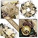 Valery Madelyn Pre-Lit 6 Feet/72 Inch Elegant Champagne Gold Christmas Garland with Shatterproof Ball Ornaments, Ribbon, Artificial Flower, Battery Operated 20 LED Lights