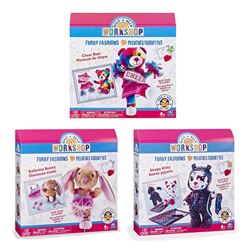 Build A Bear Workshop Stuffing Station Refill and Accessory Sets - Cheer Bear, Ballerina Bunny and Sleepy Kitty