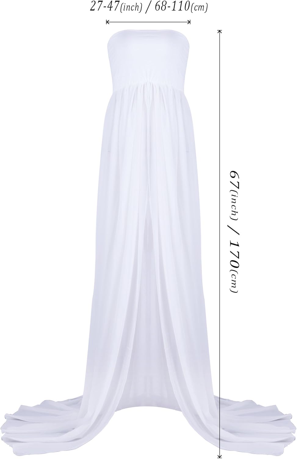 White Maternity Off Shoulder Tube Chiffon Gown Split Front Strapless Maxi Pregnancy Photography Dress for Photo Shoot and Baby Shower at  Women’s Clothing store