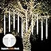 SHONCO Meteor Shower Raindrop Lights, 50CM 10 Tubes 540 LED Meteor Lights Waterproof Snow Falling Icicle Lights Outdoor Cascading String Lights for Garden Party Wedding Christmas Tree Patio (White)