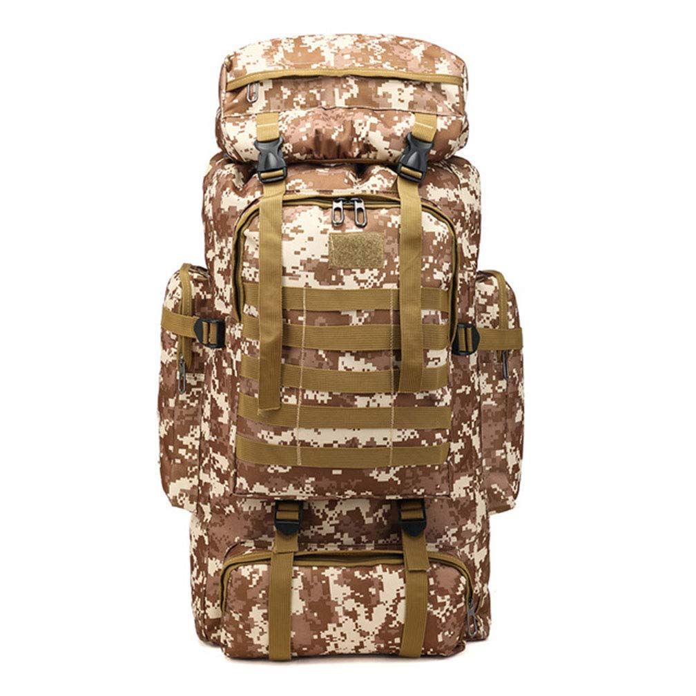 ZHBD Large Capacity 80L Backpack Outdoor Sports Camouflage Mountaineering Bag,Desert Camouflage