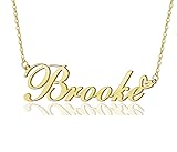 Brooke Heart Name Necklace 18k Gold Plated
