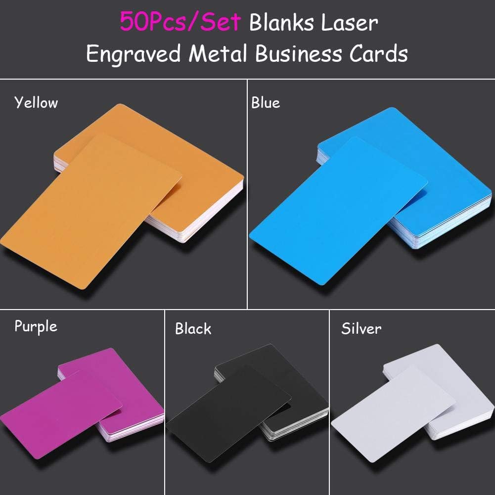 50pcs Stunning Blanks Brand Laser Engraved Metal Smooth Business Business Name Cards Black - Image 5