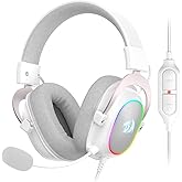 Redragon H510 Zeus-X RGB White Wired Gaming Headset - 7.1 Surround Sound - 53MM Audio Drivers in Memory Foam Ear Pads w/Reliable Fabric Cover- Multi Platforms Headphone - USB Powered for PC/PS4/NS