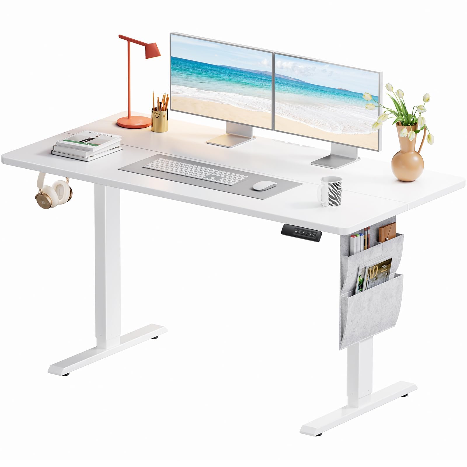 Marsail 55x28 Electric Standing Desk - Adjustable Height Computer Desk with Memory Presets, Storage Bag & Cable Management for Home Office & Gaming Workstations Image Marsail 55x28 Electric Standing Desk - Adjustable Height Computer Desk with Memory Presets, Storage Bag & Cable Management for Home Office & Gaming Workstations Image