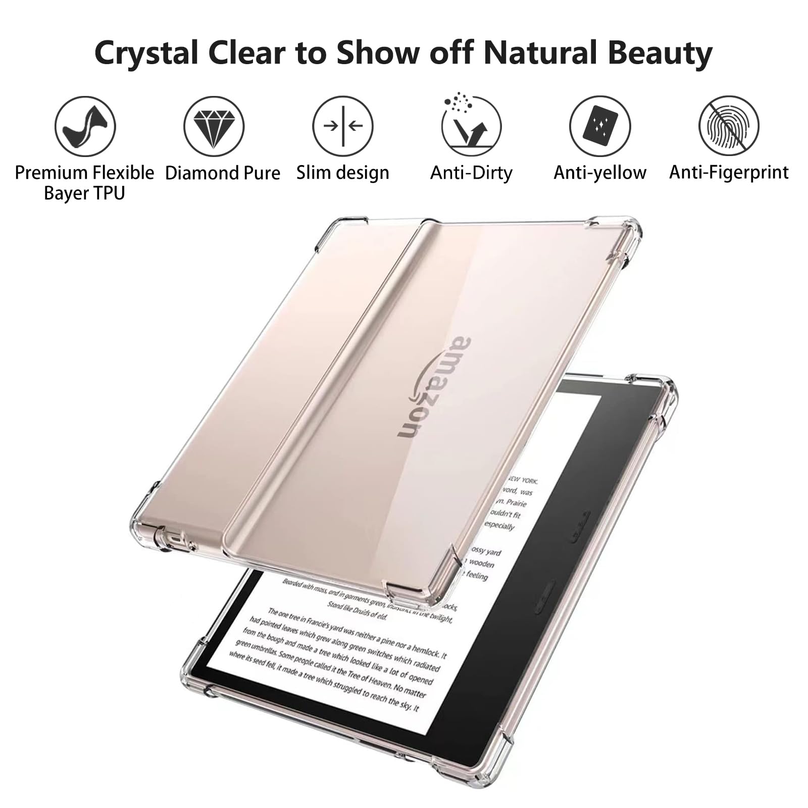 Clear Case with Tempered Glass Screen Protector - Kindle Oasis (7