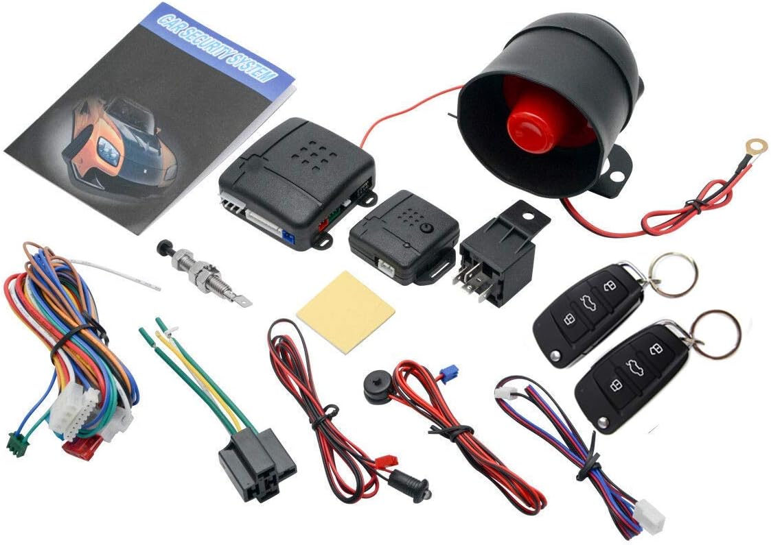 Style 18 Car Central Lock Universal Auto Remote Central Kit Vehicle Door Lock with Shock Sensor + Contorl Box + 2 Replacement Remote Contorl for Car Central Door Lock